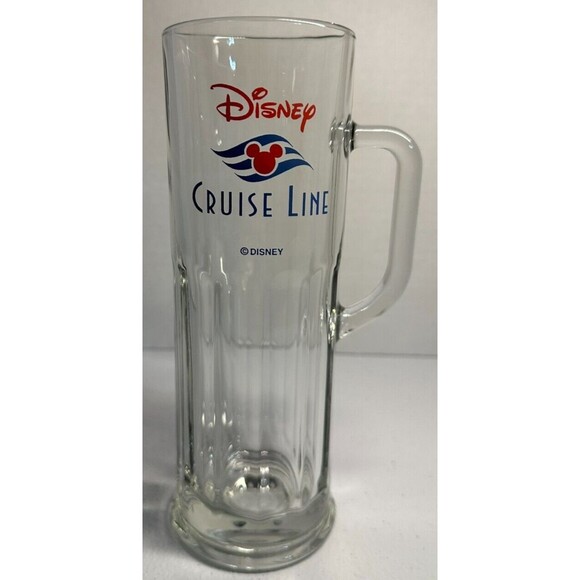 Disney Cruise Line Heavy Clear Glass 22oz Beer Mug Stein 9 Inches Tall - Picture 1 of 1